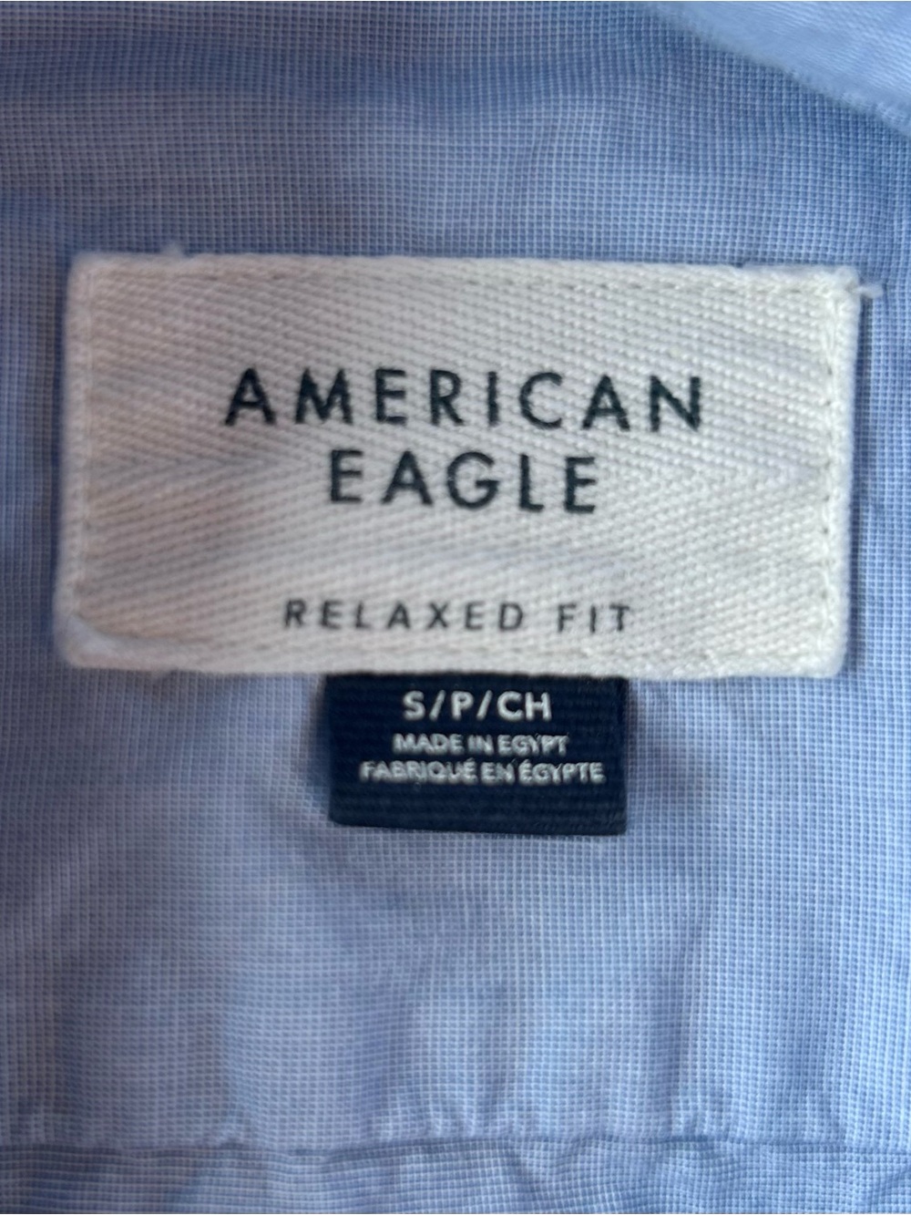 American Eagle Blue Button Down Shirt Men’s Small 100% Cotton Relaxed Fit Preppy - Picture 3 of 11